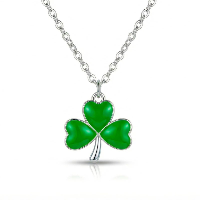 Zeptrix St Patricks Day Necklace,Irish Shamrock Clover Green Necklace for Women St Patricks Day Accessories Handmade Lucky Pendant Three Leaf Necklaces St. Patrick's Day Decorations Holiday Jewelry Gift (shamrock necklaces-2) - Image 1