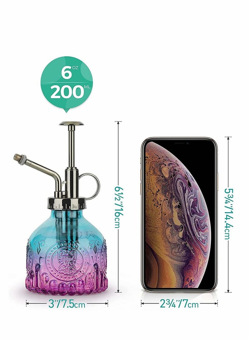 Generic Gardening Glass Sprayer, Vintage Spray Bottle with Top Pump, Fine Mist Garden Flower Sprayer Small Decorative Spritzer Watering Can Gift for Indoor Outdoor House Plant (200 ML, Gradient Color) - Image 5