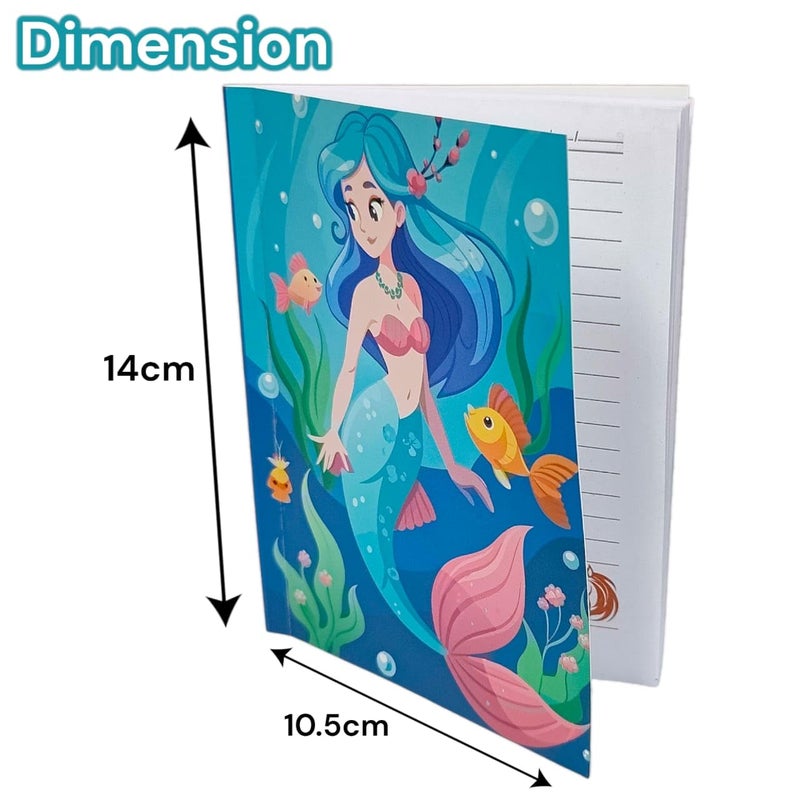 Tera13 Diary Notebook For Boys, Cartoon Theme Diary For Kids, Return Gift Boys Diary, School Diary For Boys, Birthday Gift Notepad Diary, Cartoon Diary For Boys, Small Diary Set (mermaid 6 pcs) - Image 3