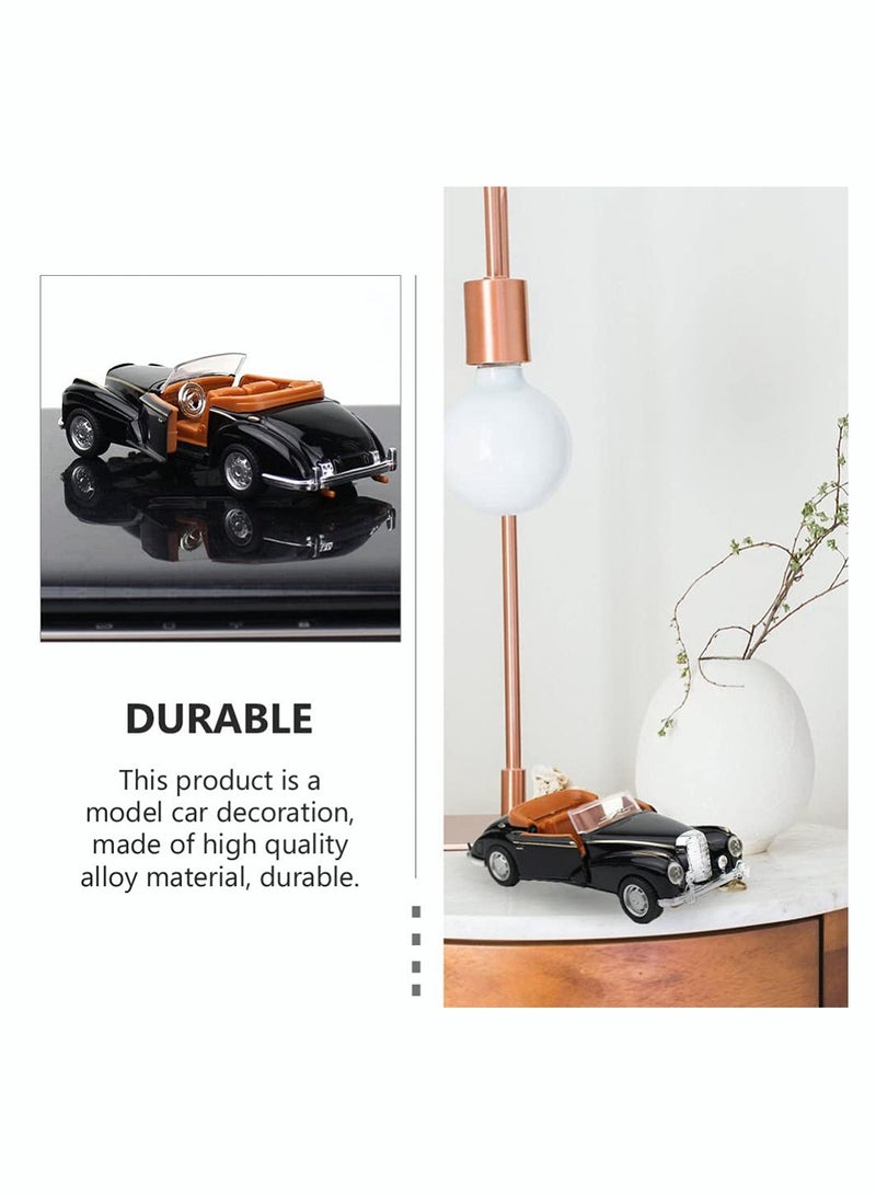 Excefore Convertible Car Model Metal Classic Die Cast Old Car Figurine Alloy Vintage Collectible Toy Vehicle Photo Prop for Table Cabinet Bookshelf Black - Image 2