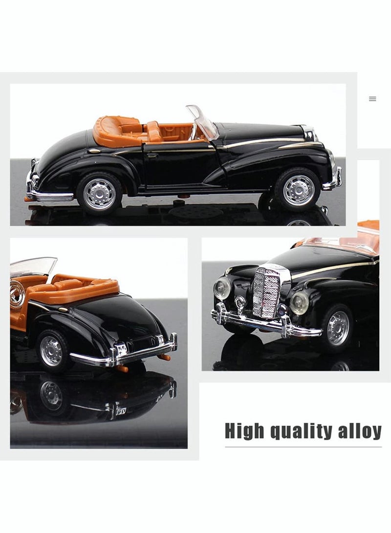 Excefore Convertible Car Model Metal Classic Die Cast Old Car Figurine Alloy Vintage Collectible Toy Vehicle Photo Prop for Table Cabinet Bookshelf Black - Image 4