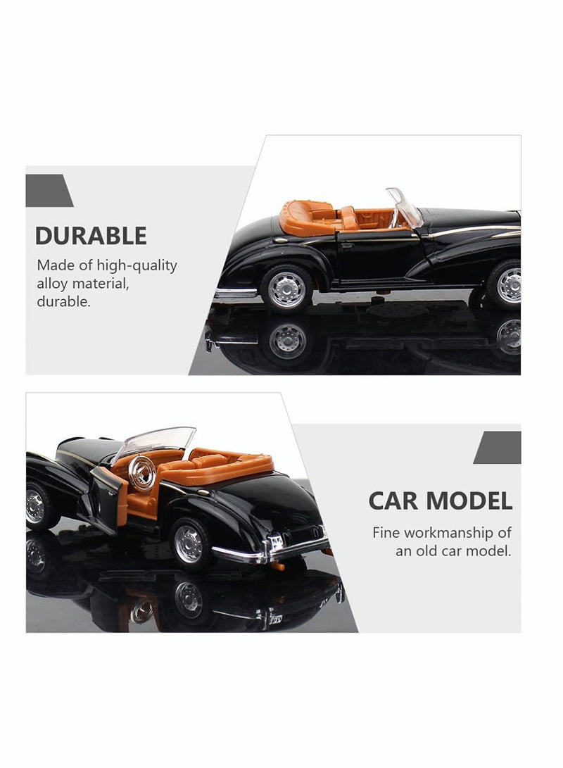 Excefore Convertible Car Model Metal Classic Die Cast Old Car Figurine Alloy Vintage Collectible Toy Vehicle Photo Prop for Table Cabinet Bookshelf Black - Image 5