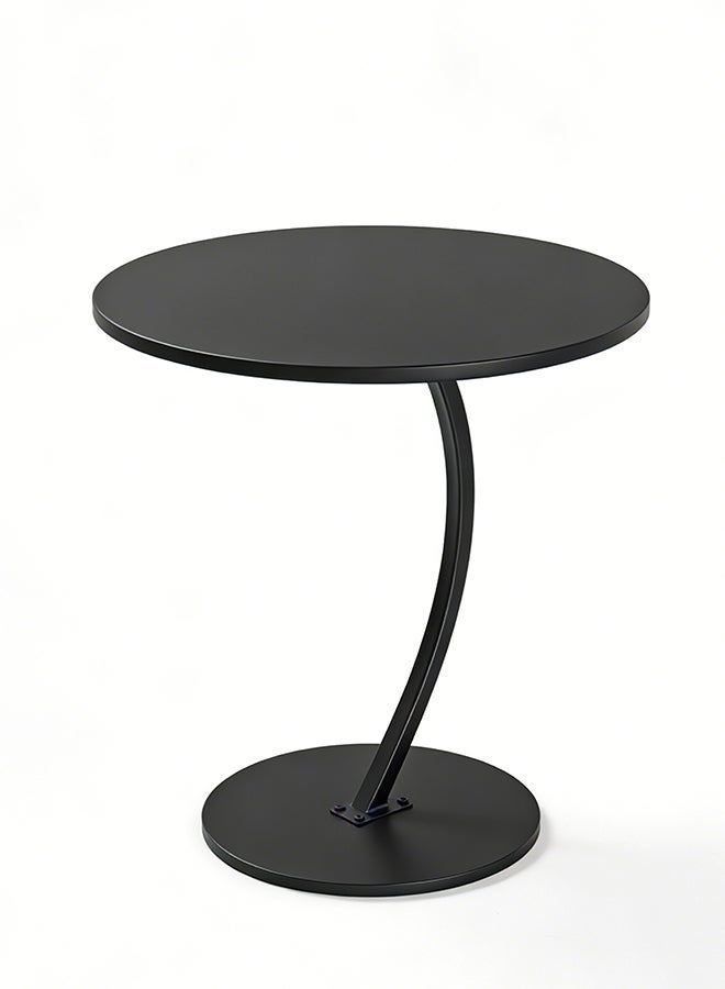 Migue home طاولة قهوة دائرية لغرفة المعيشة، طاولة جانبية، تجميع سهل، 60 سم ارتفاع × 40 سم عرض، لون أسود - Image 2