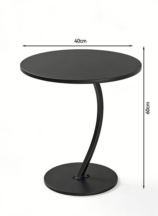 Migue home طاولة قهوة دائرية لغرفة المعيشة، طاولة جانبية، تجميع سهل، 60 سم ارتفاع × 40 سم عرض، لون أسود - Image 3