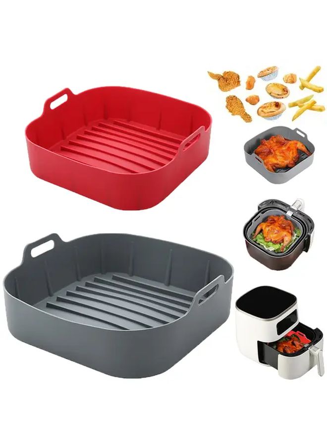 2pcs Square Non Stick Reusable Air Fryer Baking Mats Dishwasher Safe - Image 1