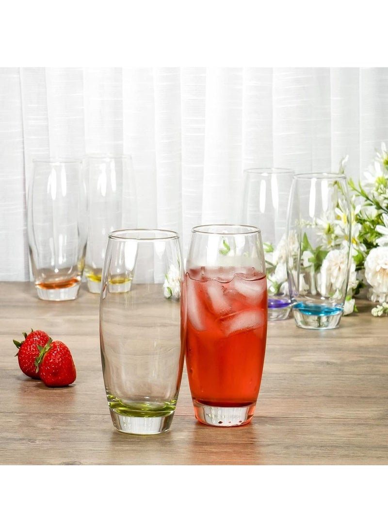 Oasisgalore 6Pcs Goblet Teacups for Home Use Six-color Glasses Cup Colorful Breakfast Cups Juice Cups Clear Glass Sets  - Image 2