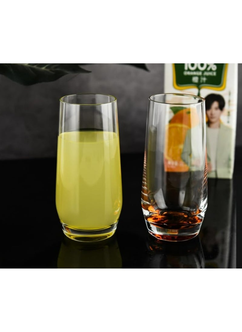 Oasisgalore 6Pcs Goblet Teacups for Home Use Six-color Glasses Cup Colorful Breakfast Cups Juice Cups Clear Glass Sets  - Image 4