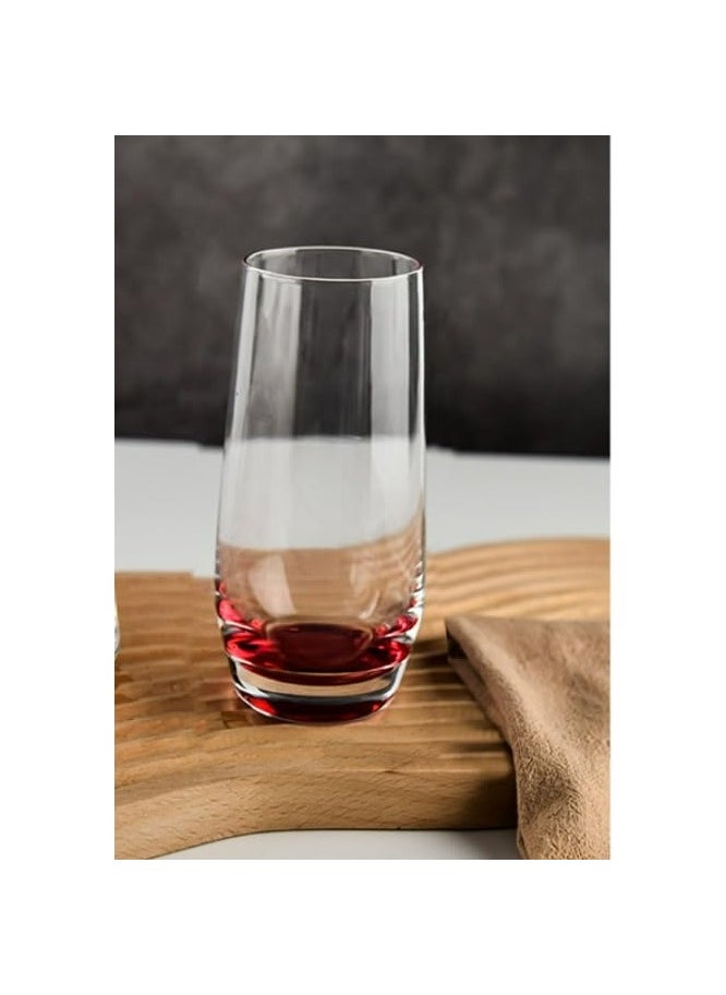Oasisgalore 6Pcs Goblet Teacups for Home Use Six-color Glasses Cup Colorful Breakfast Cups Juice Cups Clear Glass Sets  - Image 5