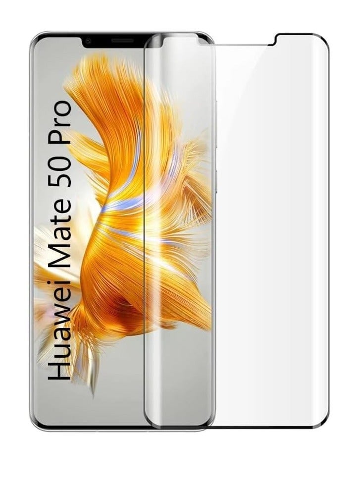 ELTRAZONE NEW Tempered Glass Screen Protector for Huawei Mate 50 Pro Full Glue Edge to Edge, 9H Hardness, Anti-Fingerprint 5D Curved, Scratch Resistance, Maximum Protection. - Image 1