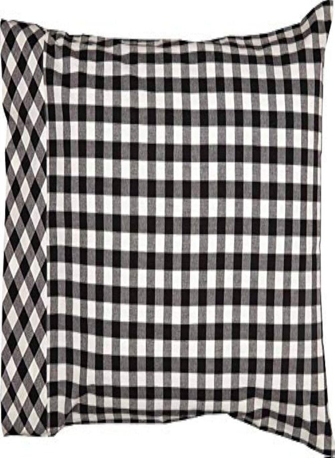 Piper Classics Vintage Check Black Standard Pillow Shams, Set of 2, 21" x 27", Gingham Modern Farmhouse Bedding - Image 1