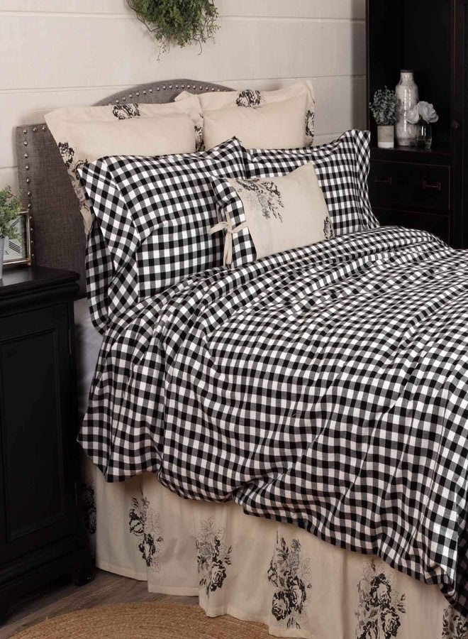 Piper Classics Vintage Check Black Standard Pillow Shams, Set of 2, 21" x 27", Gingham Modern Farmhouse Bedding - Image 3