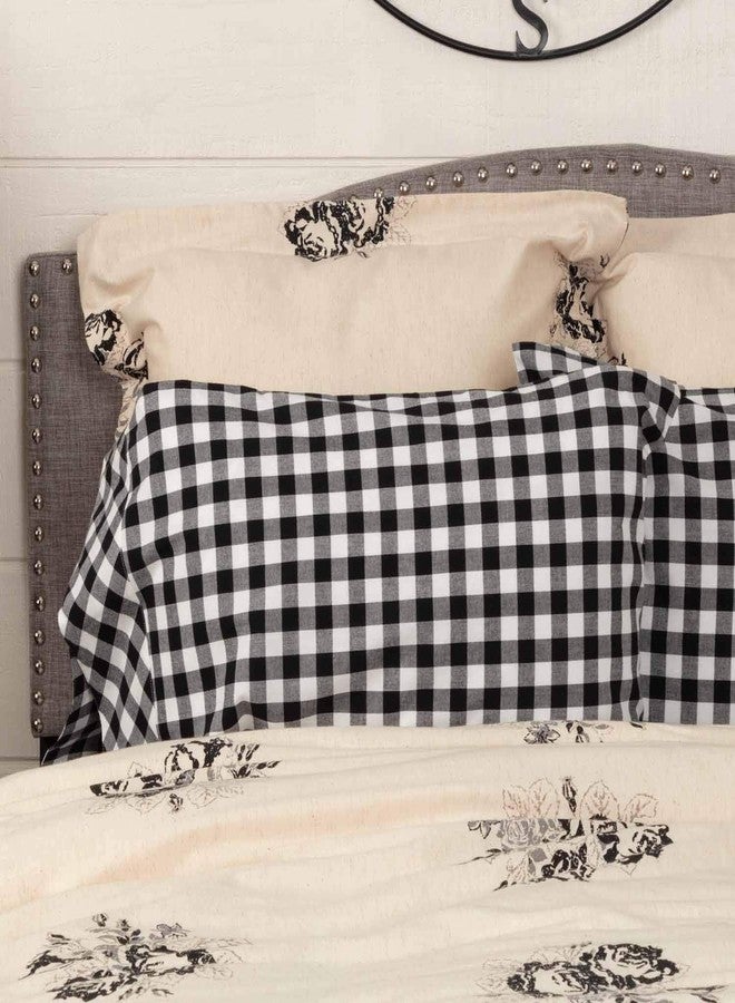 Piper Classics Vintage Check Black Standard Pillow Shams, Set of 2, 21" x 27", Gingham Modern Farmhouse Bedding - Image 5