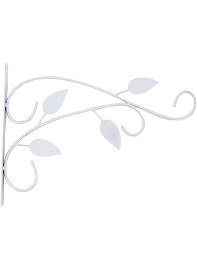 White Iron Wall Mounted Metal Flower Basket Hook For Indoor Outdoor Use - Image 1