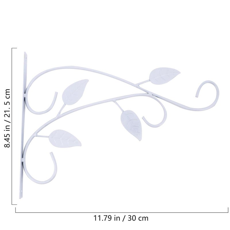 White Iron Wall Mounted Metal Flower Basket Hook For Indoor Outdoor Use - Image 3
