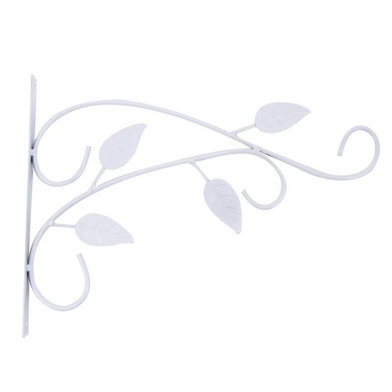 White Iron Wall Mounted Metal Flower Basket Hook For Indoor Outdoor Use - Image 2