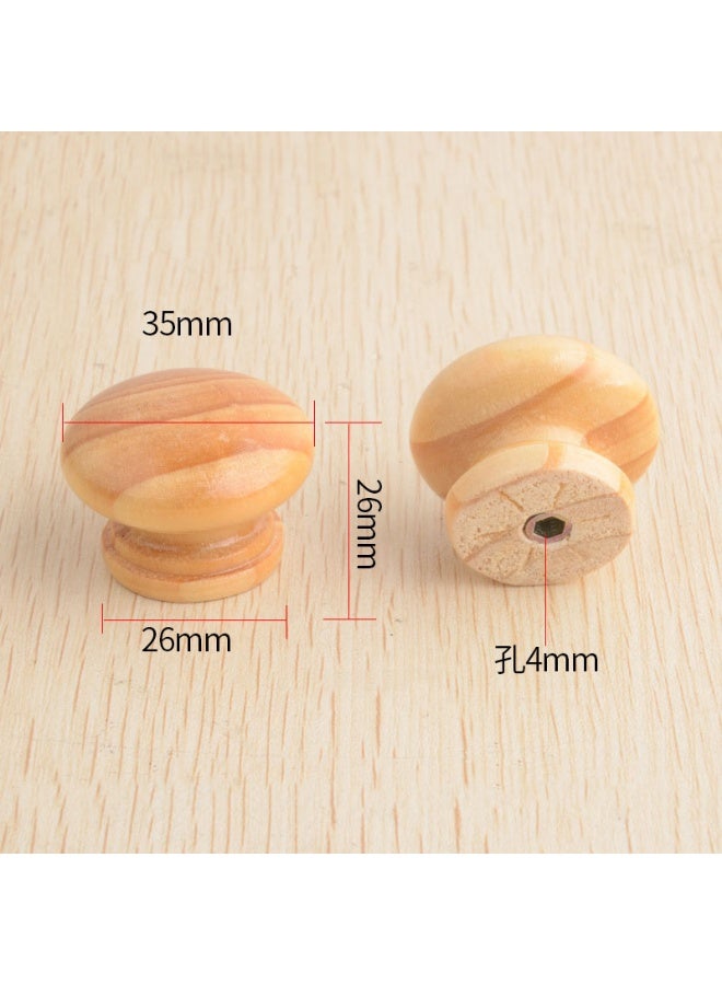 12 PCS Round Mushroom Shape Wooden Cabinet Knobs Drawer Pulls with Screw 35 x 26mm - Image 2