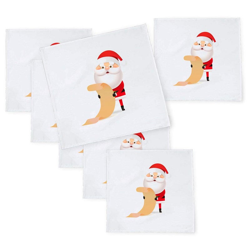 Khakee 6 Pcs Christmas Theme Tafta Silk Table Napkins 10x 10 for Xmas Decoration Christmas OrnamentsChristmas Gift npxmas156P - Image 1