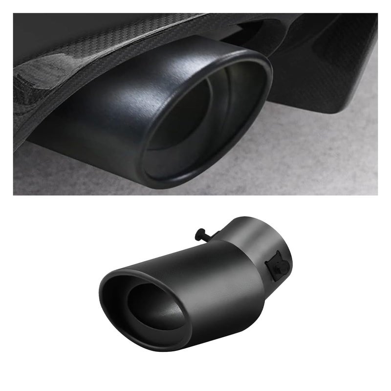 Stainless Steel Car Exhaust Tip 25 Inlet 33 Outlet Adjustable ChromePlated Finish Exhaust Tailpipe Car Exhaust Pipe Modification Tail Throat Tail Pipe Fit for Most Cars Bending Black