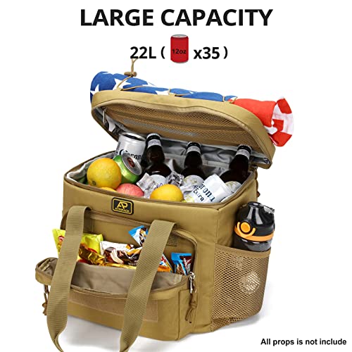 ATRIPACK Lunch Box for Men, Tactical Lunch Bag MOLLE Webbing Leakproof Insulated Large Lunch Cooler Women Adult Meal with Adjustable Shoulder Strap Durable Lunch Pail (Brown) - Image 3