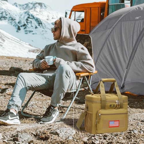 ATRIPACK Lunch Box for Men, Tactical Lunch Bag MOLLE Webbing Leakproof Insulated Large Lunch Cooler Women Adult Meal with Adjustable Shoulder Strap Durable Lunch Pail (Brown) - Image 2