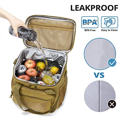 ATRIPACK Lunch Box for Men, Tactical Lunch Bag MOLLE Webbing Leakproof Insulated Large Lunch Cooler Women Adult Meal with Adjustable Shoulder Strap Durable Lunch Pail (Brown) - Image 5