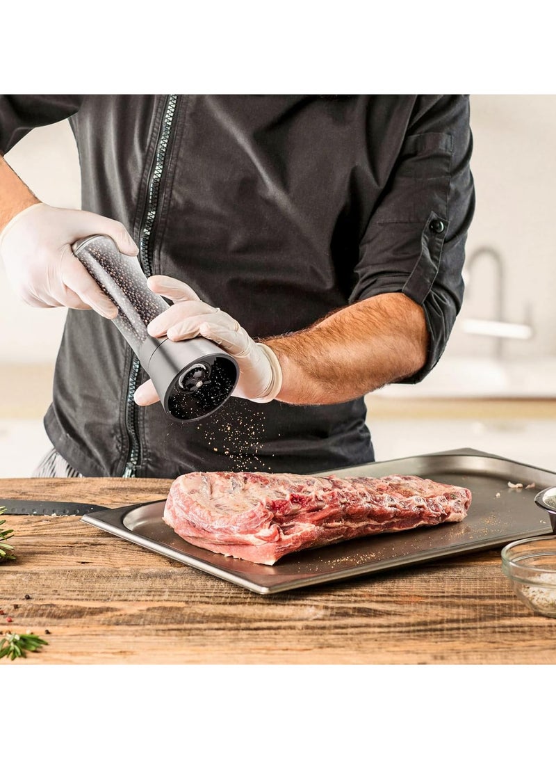 Set of 2 Glass Salt and Pepper Grinder, Adjustable Coarseness Salt and Pepper Mill Shaker Set - Image 2