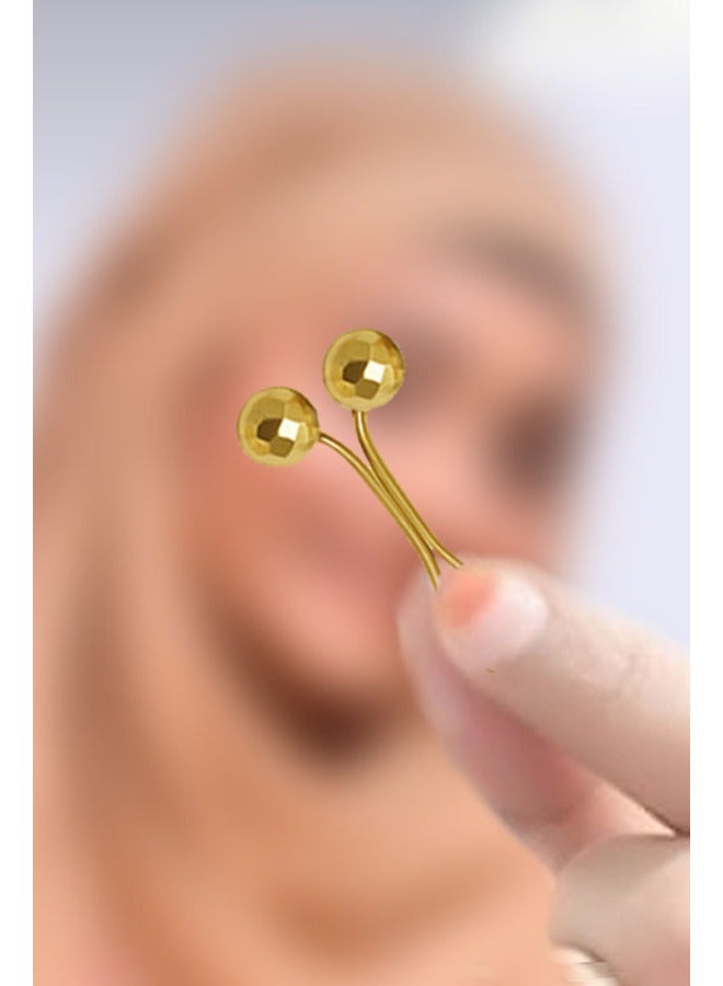 كاف كريشنس 12 قطعة من دبابيس الحجاب باللون الذهبي، دبابيس أمان على شكل بروش مقطوع بالماس، شال حجاب، مشابك وشاح حجاب إسلامي، دبابيس أمان، أزرار، فستان زفاف، بوتونيير مزخرف - Image 2