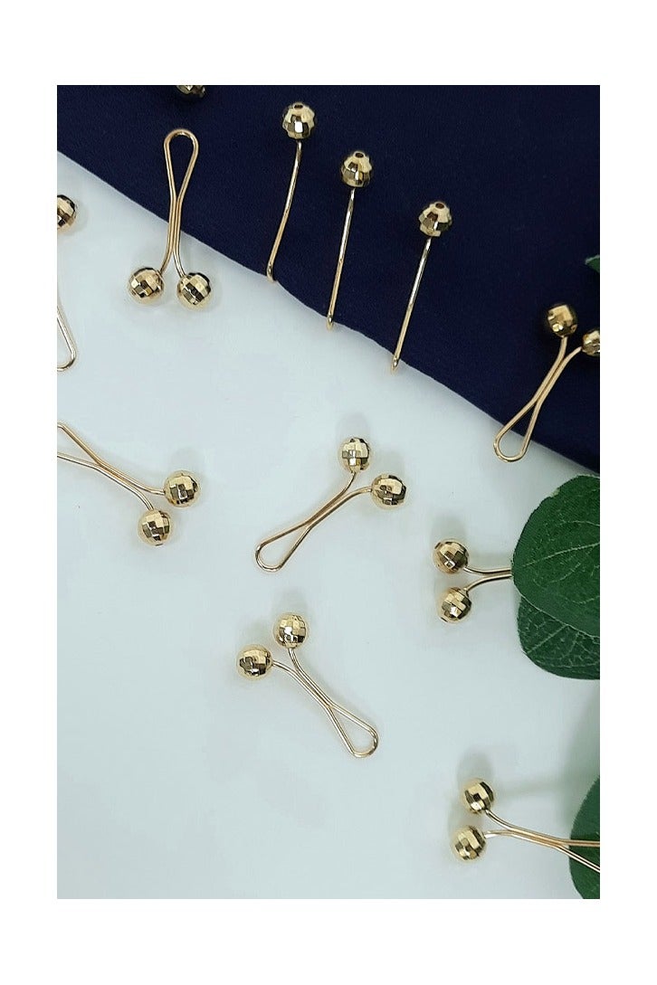 كاف كريشنس 12 قطعة من دبابيس الحجاب باللون الذهبي، دبابيس أمان على شكل بروش مقطوع بالماس، شال حجاب، مشابك وشاح حجاب إسلامي، دبابيس أمان، أزرار، فستان زفاف، بوتونيير مزخرف - Image 4