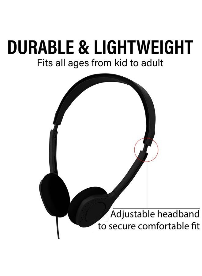 Maeline Bulk On-Ear Headphones with 3.5 mm Headphone Plug - 10 Pack Wholesale Bundle - Multi Color - Image 3