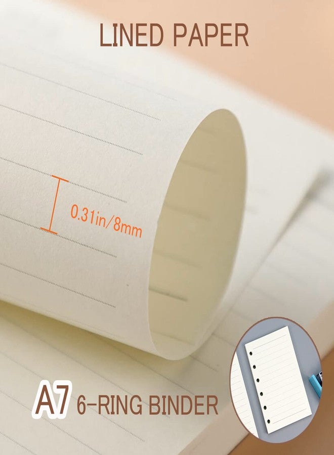 DY.2ten Refillable A7 Notebook Set, 3 Pack Lined Refill Paper, A7 Clear Zipper Binder Pockets, Dividers, Ruler Marker, Paper Refill for 6-Ring Binders Planner Notebook - Image 3