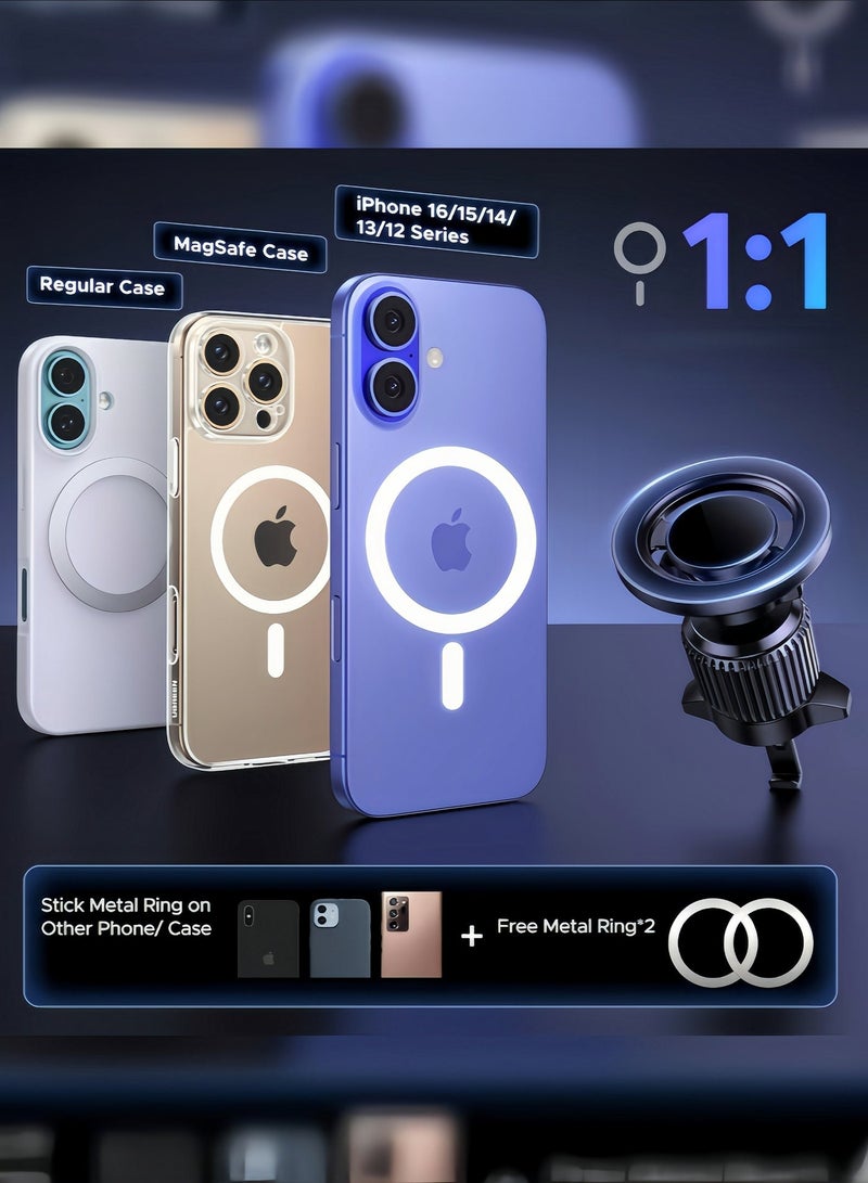 Super strong magnetic car air vent phone holder - easy to install, universal size, helps you enjoy the navigation experience. - Image 3