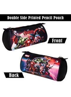 Kuber Industries Kuber Industries Pack of 2 Pencil Pouch | Multi-Purpose Travel Pouch | Kids Stationary Pencil Case | Pencil Utility School Pouches | Marvel Geometry Box | Large | Black & Red  - Image 2