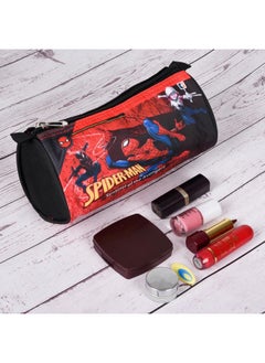Kuber Industries Kuber Industries Pack of 2 Pencil Pouch | Multi-Purpose Travel Pouch | Kids Stationary Pencil Case | Pencil Utility School Pouches | Marvel Geometry Box | Large | Black & Red  - Image 5