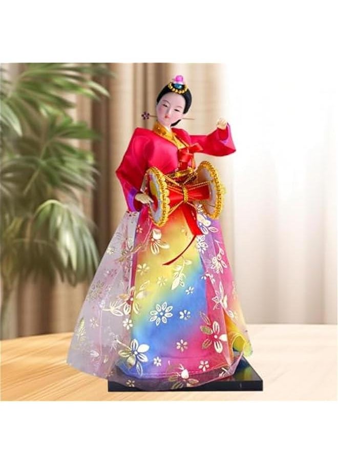 ماركة غير محددة Kimono Figurine Doll Korean Geisha Doll Novelty Decorative Antique Asian Vintage Doll Traditional Handicraft for Gifts Adults, Style H  - Image 2