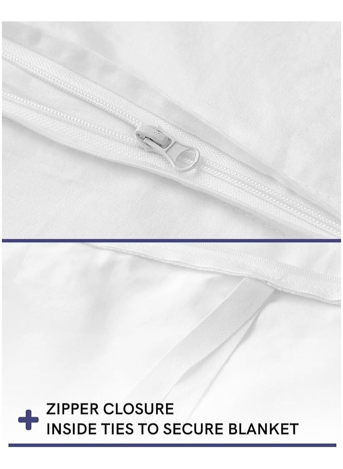 Fabienne Duvet Cover for Weighted Blanket 60"x80" Soft and Breathable Duvet Cover with Zipper Suitable for 150x200cm Weighted Blankets Washable Cover White  - Image 2