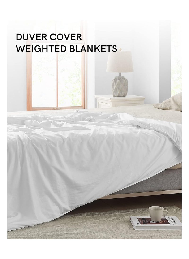Fabienne Duvet Cover for Weighted Blanket 60"x80" Soft and Breathable Duvet Cover with Zipper Suitable for 150x200cm Weighted Blankets Washable Cover White  - Image 3