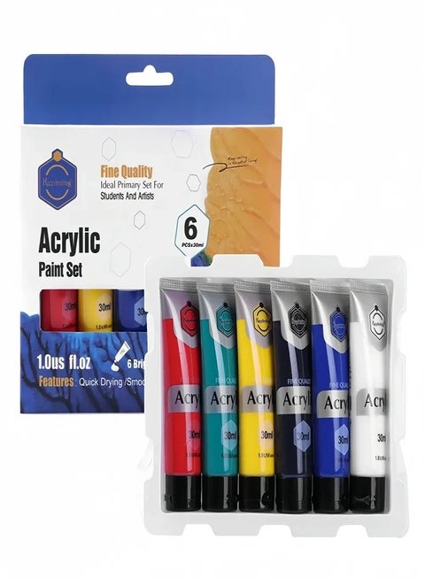 Keep Smiling Professional 30mL 6 Colors Non-Toxic Drawing Acrylic Paint Set for Painting