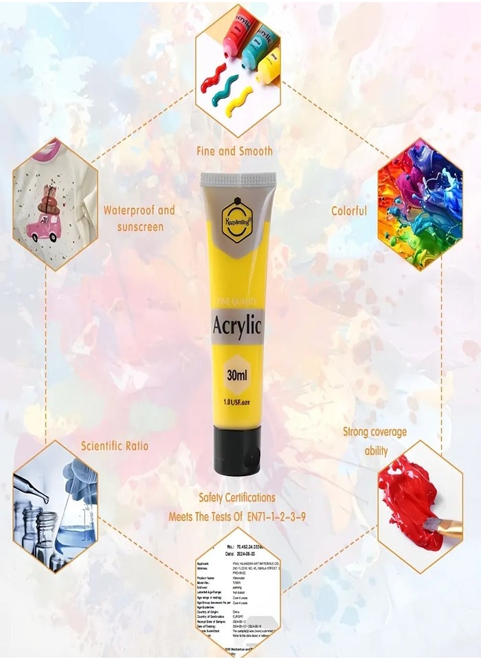 Keep Smiling Keep Smiling Professional 30mL 6 Colors Non-Toxic Drawing Acrylic Paint Set for Painting  - Image 3