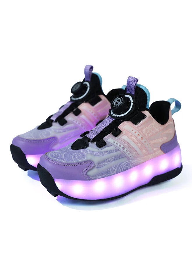 Bkg Kids Four-wheel Sports Roller Skates Youth Skating Shoes Zyq23825-b7 Purple Size 36 - Image 5