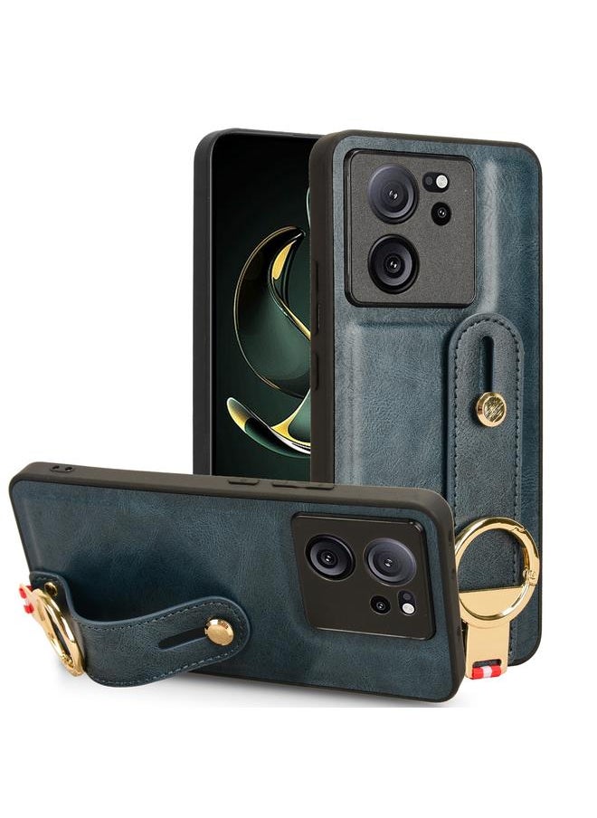 Generic For Redmi K60 Ultra Wristband Leather Back Phone Case(Blue) 