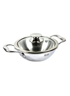 ALDA Alda Vitale Tri Ply Stainless Steel Wok Pan + Glass Lid - Induction Friendly Cookware 24cm  - Image 1