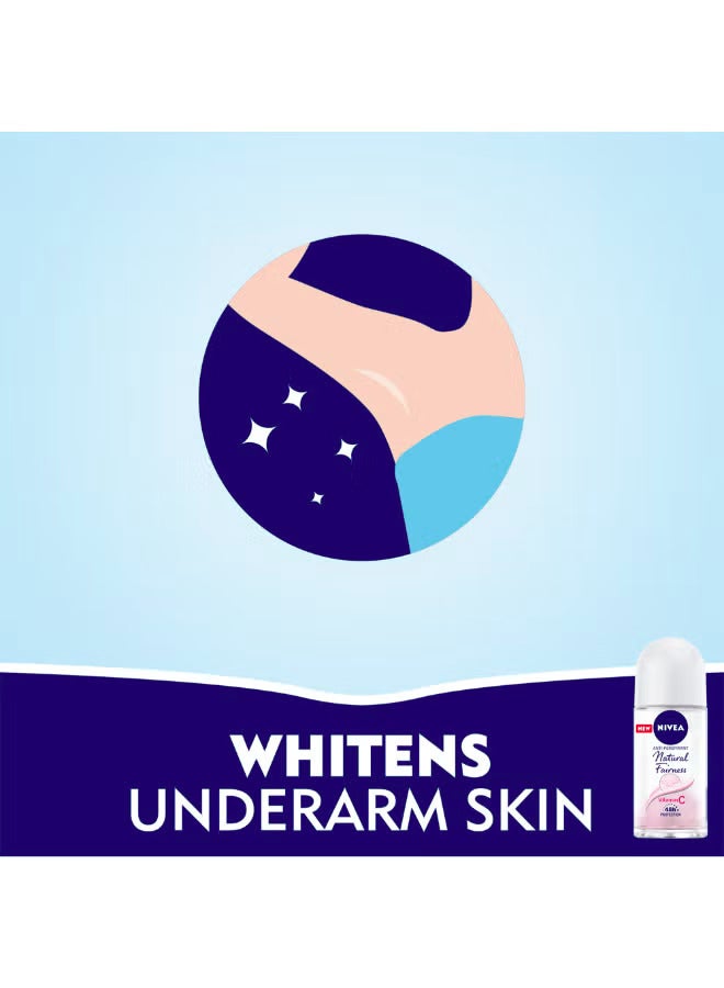 Nivea Natural Radiance Antiperspirant Roll On 50ml - Image 3