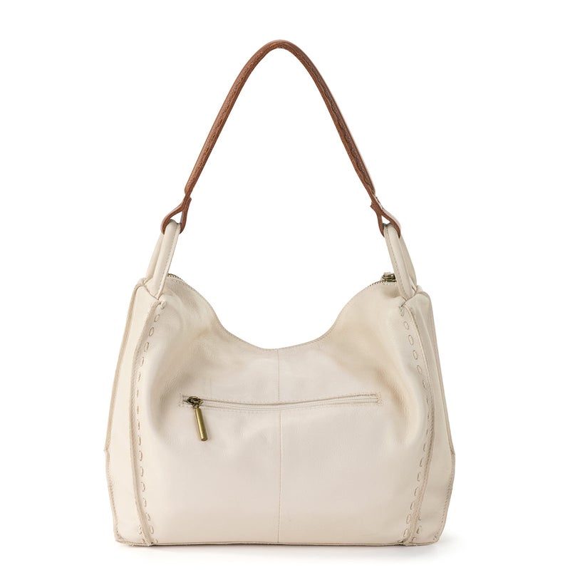 The Sak Los Feliz Hobo in Leather, Lined, Roomy Shoulder Purse, Stone - Image 4