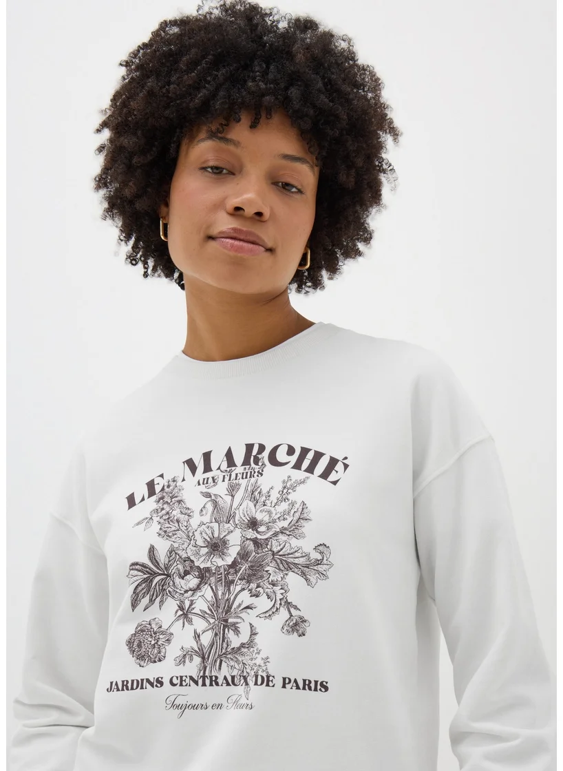 Matalan Cream Le Marche Graphic Sweatshirt