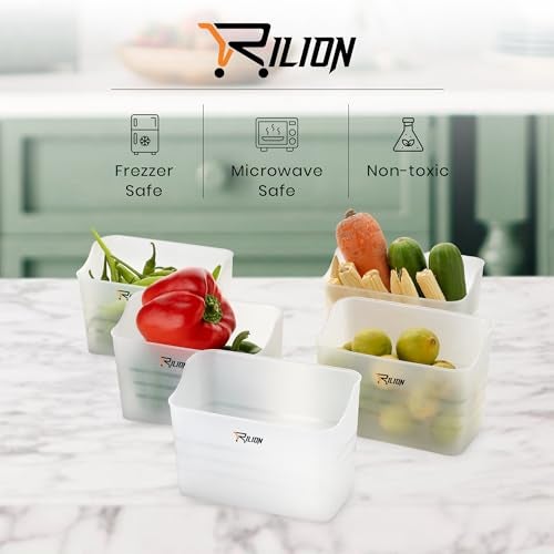 RILION Fridge Storage Boxes (Pack of 4) Freezer & Refrigerator Organizer Containers Kitchen Storage Container Set Kitchen Accessories Items for Home 1200 ml Food Storage Box - Image 3