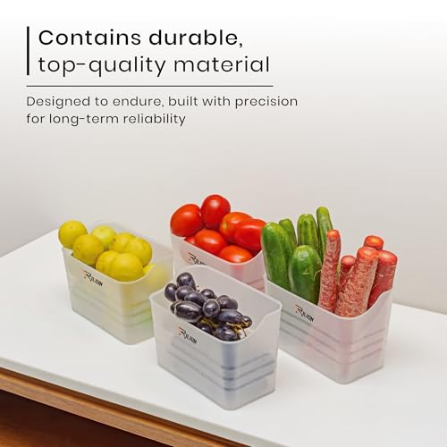 RILION Fridge Storage Boxes (Pack of 4) Freezer & Refrigerator Organizer Containers Kitchen Storage Container Set Kitchen Accessories Items for Home 1200 ml Food Storage Box - Image 4