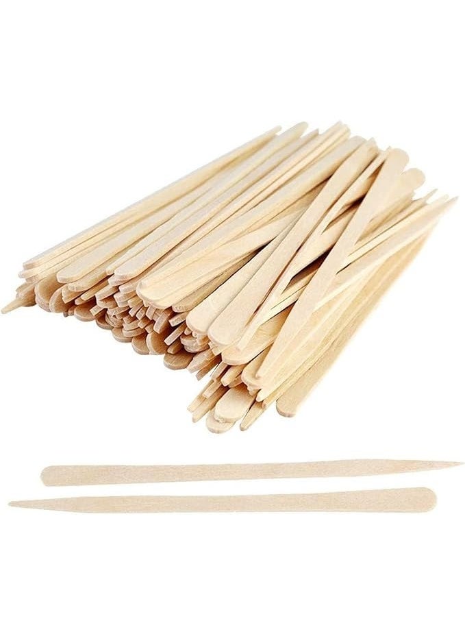 Generic Birch Wood Ice Cream Sticks - 100 Pieces (Large 114mm & Small 93mm) - For Desserts, Crafts, and Medical Use - High Quality. - Image 1