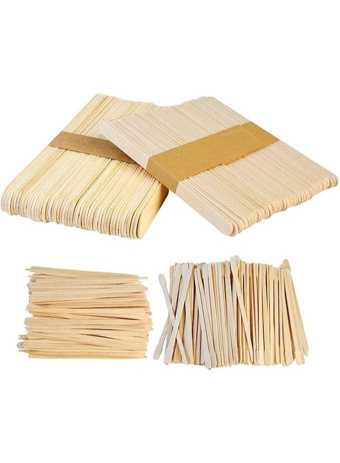 Generic Birch Wood Ice Cream Sticks - 100 Pieces (Large 114mm & Small 93mm) - For Desserts, Crafts, and Medical Use - High Quality. - Image 2