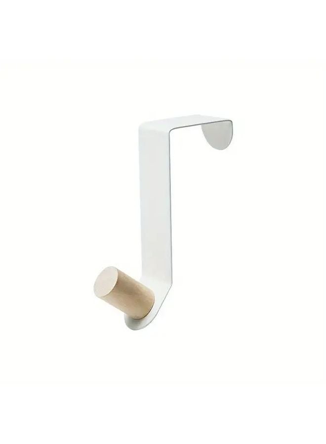 White No Drill Door Hanger Hook Heavy Duty Metal Organizer Space Saving Wall Mount - Image 1