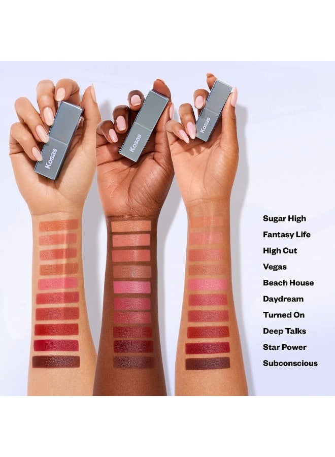 Kosas Lightweight, nourishing, glossy colored lipstick _High Cut - Warm Rose Pink - Image 4